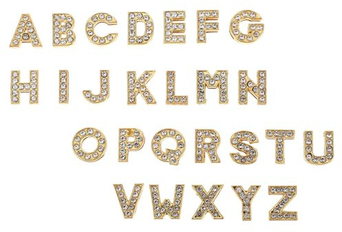 Milisten Strass Buchstaben Anhänger Set 26 Stück Alphabet Charms Für Armband Halskette DIY Basteln Schmuckherstellung Metall Legierung Kleine Abstandsperlen
