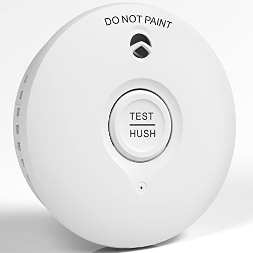 Détecteur de fumée avec Pile 10 Ans | Détecteur Incendie avec Fonction Silence et autotest Capteur photoélectrique, certifié Q DIN EN14604,1 pièce