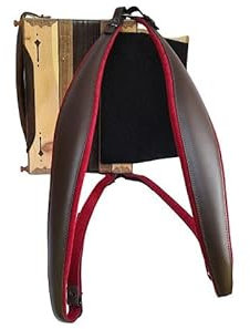 Steirische Harmonika Harmonikariemen Tragegurte Comfort XL braun rot + Rückenverbinder