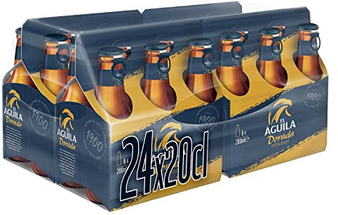 El Águila Dorada Cerveza Lager Especial Caja 4 Pack Botella, 6 x 20cl