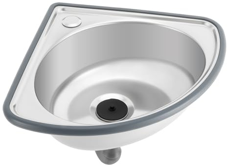Stainless Steel Single Bowl Sink Wall-Mounted Corner Basin Sink Triangle Hand Wash Kitchen Sink Small Basin Corner for Kitchen Bathroom Lavatory