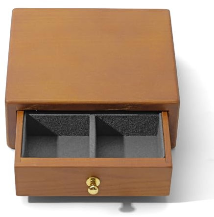 Oirlv Bois Massif Multifonction 4 Grilles Boîtes à Bijoux Organisateur Pour Boucles D'oreilles Bague Colliers Bracelets Broches(Gris Foncé)