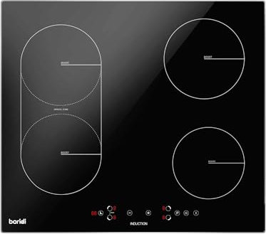 Baridi 60cm Built-In Induction Hob with Bridge Zone, 4 Cooking Zones, 2800W, Boost Function, 9 Power Levels, Touch Control & Timer - DH178