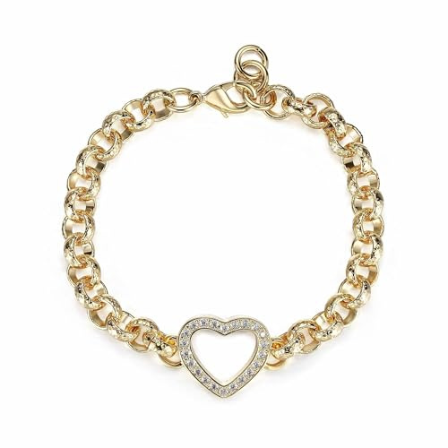 8mm/12 Gold Belcher Bracelet With Stones, 6-8 Inch, PVD Gold Plated – Bling King London