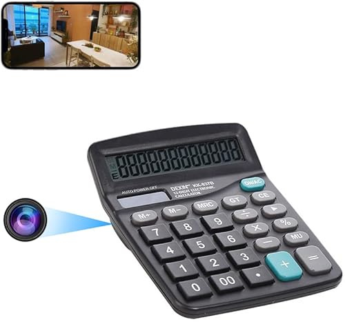 Firstoy Calcolatrice per telecamera nascosta, HD 1080P WiFi Telecamera spia Contatore elettronico con visione notturna e funzione di visualizzazione remota, per l'ufficio e la sicurezza interna