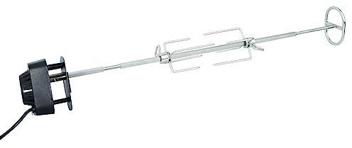 SANTOS motorisierter magnetischer Drehspieß passend für Weber Spirit 300er bis 2019 - elektrische Gasgrill-Rotisserie - 2 Laufrichtungen - Fleischnadeln