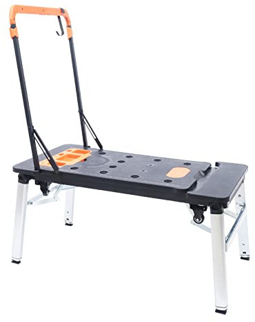 Multifunktionale Werkbank, 150 kg Belastbarkeit, 109 x 55 cm Große, Klappbare Werkbank, Höhenverstellbar 52-78 cm, Einsetzbar als Werkbank für Sägebock, Rollwagen, Rollplatten und Transportwagen