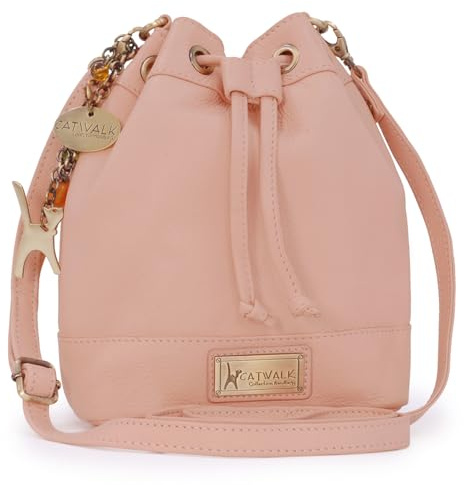 Catwalk Collection Handbags - Damen Leder Umhängetasche Mittelgroß - Beuteltasche/Handtasche - Verstellbarer Schultergurt - Rochelle