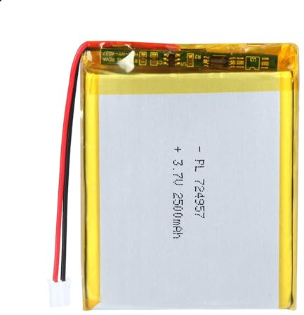 Batterie 3,7V 2500mAh 724957 Lithium-Polymère-Ion-Lithium-Ion-Li-Po avec connexion 2P-PH avec pas de 2,0 mm
