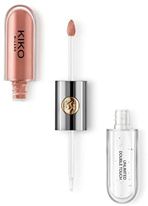 KIKO Milano Unlimited Double Touch 129 Flüssiger Lippenstift, 2 Schritte, glänzendes Finish, bis zu 12 Stunden Halt, Farbbasis, nicht übertragbar