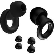 Tappi per dormire in silicone con riduzione del rumore e microfono incorporato, 3 pad, nero