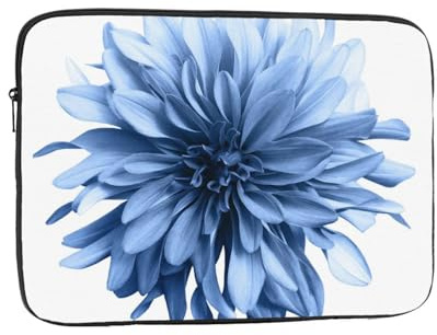 Housse de protection pour ordinateur portable 15 Motif fleur de dahlia bleu - Housse de protection antichoc pour ordinateur portable - Pour homme et femme