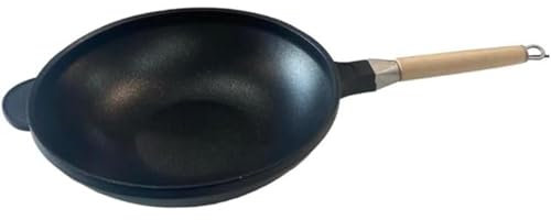Wok New Generation a Induzione, con manico estraibile artigianale Made in Italy (Large)