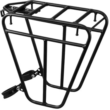 Generisch Vorderrad-Gepäckträger – Fahrrad-Front-Gepäckträger – Tragfähigkeit 25 Kg, Robuster Stahlträger für Straßenfahrräder