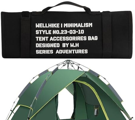 Arrovarp Tasche für Zelthering, Tasche für Camping-Zeltheringe - Robuste Aufbewahrungstasche für Zeltstangen-Heringe,Tragetasche für Erdspieße, tragbare Hammer- und Nageltasche für Wandern,