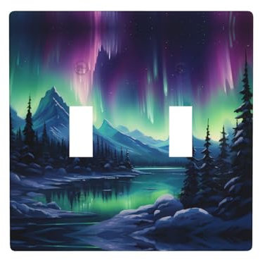 YYHWHJDE Piastra da parete con doppio interruttore, 11,4 x 11,4 cm, durevole, resistente al calore, facile da installare, pannello da parete per aree residenziali e commerciali, stampa con luci