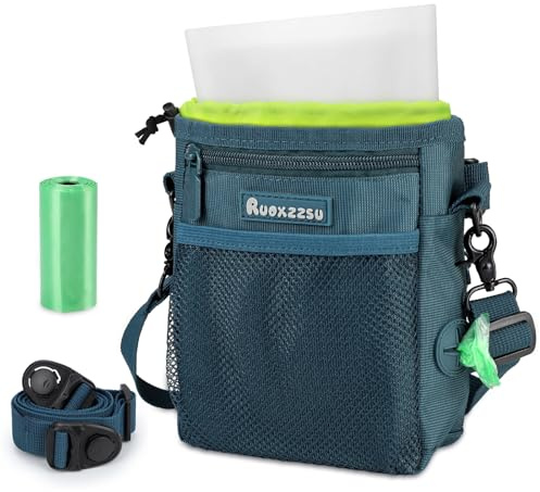 Ruoxzzsu Sac Friandise pour Chien, Pochette Friandises Chien Dressage Poches de Formation d'animal avec Clip Ceinture Ajustable avec Sac en Silicone