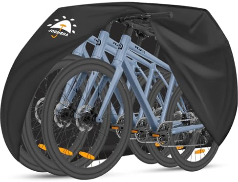 JosMega Fahrradabdeckung, 800D strapazierfähiges Oxford-Gewebe, Doppelnadelnähte, wasserdicht, Rückennahtband, winddicht, verstellbare Gurtschnalle, elastisches Band an der Unterseite, Schwarz, L – 3