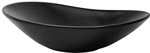 LuxeBath Waschbecken Keramik 630x360x155 mm oval Schwarz, Kieselstein Form, Aufsatzwaschbecken für Badezimmer/Gäste-WC, Modernes Aufsatzbecken, Waschtisch Waschschale Waschplatz Handwaschbecken Becken