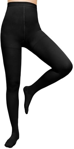 Evolyline Medical Compression Tights for Women & Men, 15-20 mmHg, Closed Toe, Opaque, Graduated Support, Unisex, Black, XL, 6 Pair