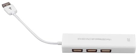 USB Ethernet with 3 Port USB Hub 2.0 Rj45 Network Adapter | White Plastic Build, 10/100mbps Transfer Rate, Otg Function for Tablet Computer and PC