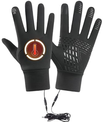 Gants Thermiques chauffés - Gants de Touche, Mitaines de réchauffement | Accessoires d'hiver électriques Rechargeables à Vent pour la Moto d'escalade Mélange de Patinage de Glace Camping Camping Snow