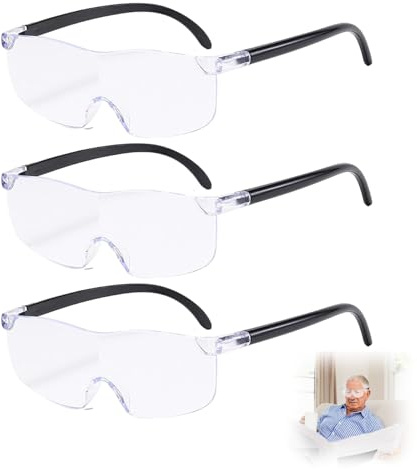 Lupenbrille 3 Stück,Leselupe,300% Vergrößerungsbrille,Lupenbrille für Brillenträger,Tragbare Leselupe für Senioren Naharbeit für Handwerk Lesen Reparatur brillenlupe Nähen