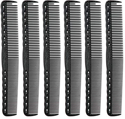 pour 6 pcs, pour le carbone, les peignes de coupe fins, le plastique, les peignes de style plateau, pour la coiffure de coiffure salon