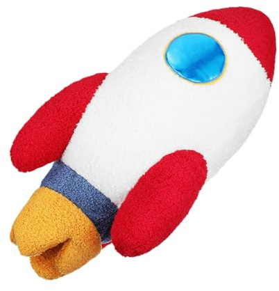 UTHCLO Rocket Ship Plush Pillow for Boys Space Decor Soft Multipurpose Nursery Cushion for Cozy Stuffed Spaceship Pillow for Space-themed Bedroom