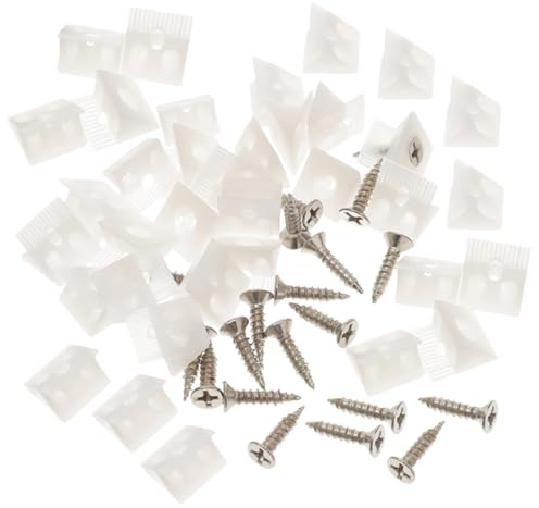 OUNONA 106 piezas Cuñas para Muebles con Tornillos Soportes para Reparación y Refuerzo Estantes Plástico Resistente Compactas y Fáciles de Instalar para Hogar y Oficina