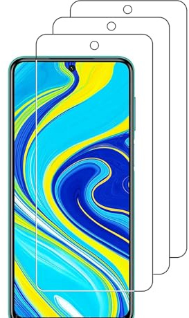 DLMTVO 3 Piezas de Vidrio Templado, para Redmi Note 9 Pro 9S MAX, película de Cristal Protectora de Pantalla