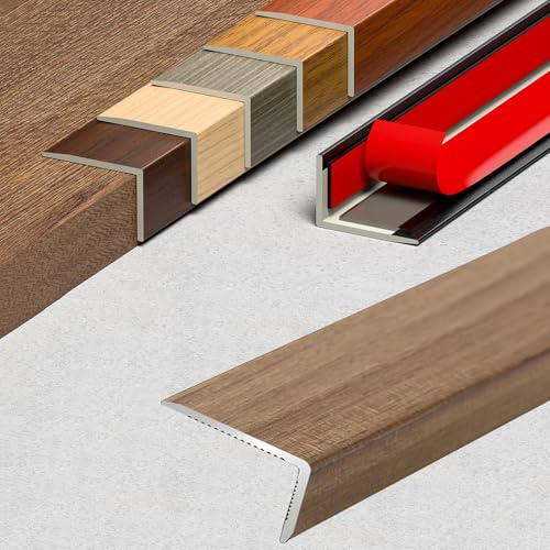 Übergangsleiste Selbstklebend – Aluminium Mit Holzoptik Übergangsprofil – Fußboden Abdeckleiste für Türschwellen, Treppenstufen – Treppenkanten-Schutzleiste(Light Oak,L900xW30xH20mm)