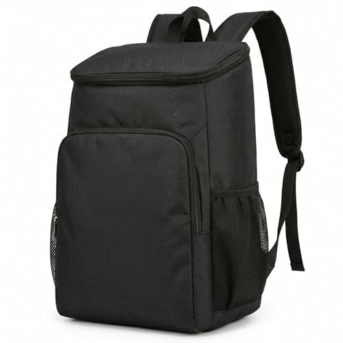 GarveeLife Mochila nevera isotérmica 36L, gran capacidad, tela Oxford resistente, antifugas, conserva frío y calor 4-8h, ligera para camping, picnic, senderismo, playa y viajes - Color Negro