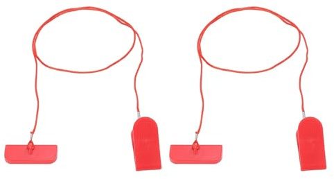 Fockety Laufband Magnet Sicherheitsschlüssel, 2 Stück, Universelles D förmiges Laufband Not Aus Schloss mit Clip Lanyard, Magnetischer Sicherheitsschalter für die Meisten Laufmaschinen,