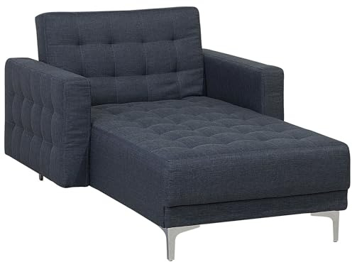 Beliani Moderne Chaiselongue Polsterbezug dunkelgrau Aberdeen