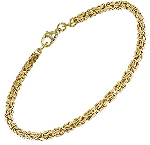 trendor Armband Königskette Silber 925 vergoldet Breite 2,8 mm zauberhafter Armschmuck für Damen und Herren, modische Geschenkidee, 51560-21 21 cm