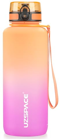 UZSPACE 1,5L Sport Trinkflasche, BPA Frei Große Trinkflasche 1.500ml, Auslaufsicher Wasserflasche für Sport, Fahrrad & Outdooraktivitäten