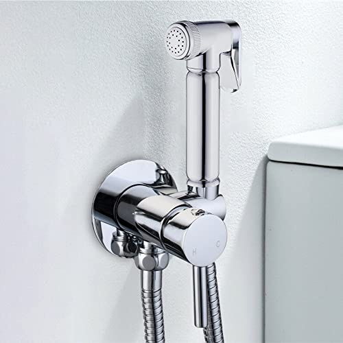Nes Home Wall Mounted Toilet Bidet Mixer Spray Kit Douche Muslim Shattaf Bathroom 1/2\