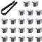 DAZZLUXE 20 fundas protectoras para tuercas con 1 clip para tuercas de neumáticos, tapas de tuercas de rueda de 17 mm, fundas decorativas de plástico, accesorios para coche (plata)