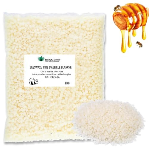 Purespa | Pastille de Cire d’Abeille Blanche | Sachet de 1KG | Fabrication de Produits naturels et écologiques | Bougies | Baumes lèvres…