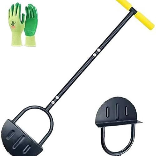 NCONCO Strumento per bordatura del prato, T-Grip a mezza luna, strumento per tagliare il prato da giardino, strumento manuale con manico lungo per bordi dell'erba, patio, marciapiede, vialetto