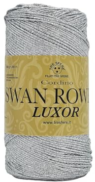 CORDINO SWAN ROWEN LUXOR 50% COTONE RICICLATO 50% LUXOR, 200GR - 200MT (ARGENTO)