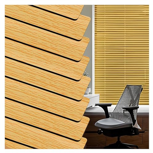 PQPQLI Jalousie In Holzoptik, Startseite Verdunkelungsrollos Aluminium Jalousette Und Sichtschutz, 2.1cm Lamellen, Mit Bohren, Inklusive Montagematerial(Wood Color,B60xH100cm)