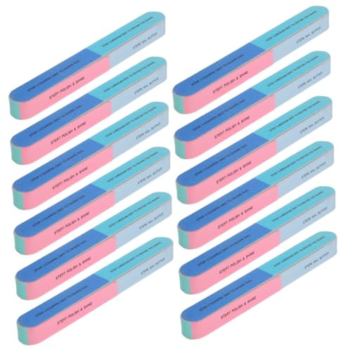 BESTYASH 12 piezas Bloques Pulidores de Uñas Caras Lijado Limas y Pulidor Profesional Reutilizable para Manos y Pies Herramienta Duradera para Cuidado de Uñas Mujer