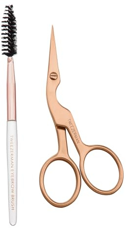 Tweezerman Exclusive Eyebrow Shaping Scissors & Brush Rose Gold