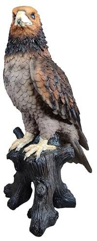 colourliving Adler Figur XXL und XL, Gartenfigur auf Baumstamm als Deko Greifvogel für Garten Terrasse Balkon und Wohnbereich (XL)