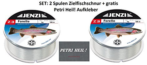 Set: 2 Spulen Zielfischschnur, Forelle 0,22mm, 4kg, 2 x500m (1000 Meter)