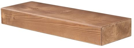 levandeo Wandregal Holz Massiv 60x20cm Eiche Farbig Wandboard Vintage Rustikal Design Natur Regal