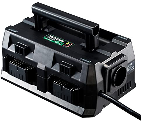 HiKOKI Multi Port Ladegerät UC18YTSL (4-fach Schnellladegerät für 14,4V / 18V und MULTI VOLT Akkus, LED Anzeige)