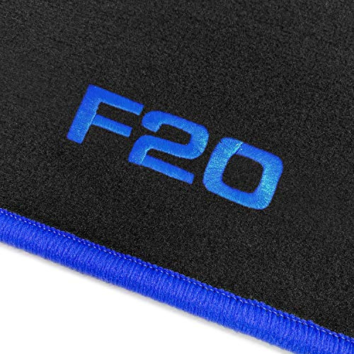 online-fussmatten OFM-Q300_F20-204 Passform Velours-Fußmatten mit Bestickung F20 und Rand in Royalblau